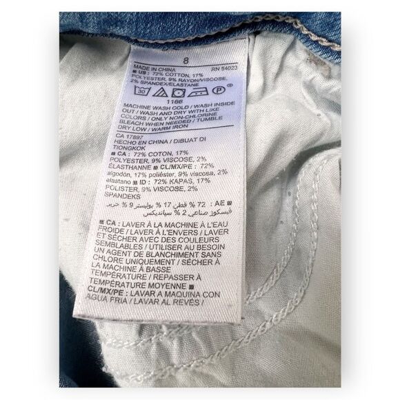 Old Navy Rockstar Super Skinny Light Blue Distressed Hem Denim Jeans. 8. - Picture 7 of 7